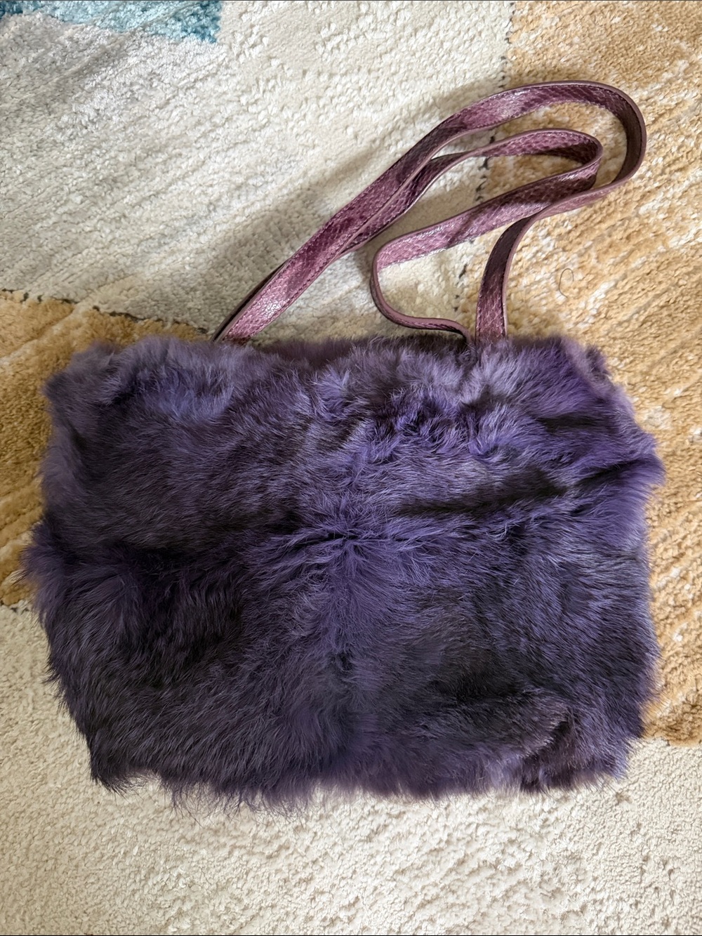Plush Fur Purple Shoulder Bag